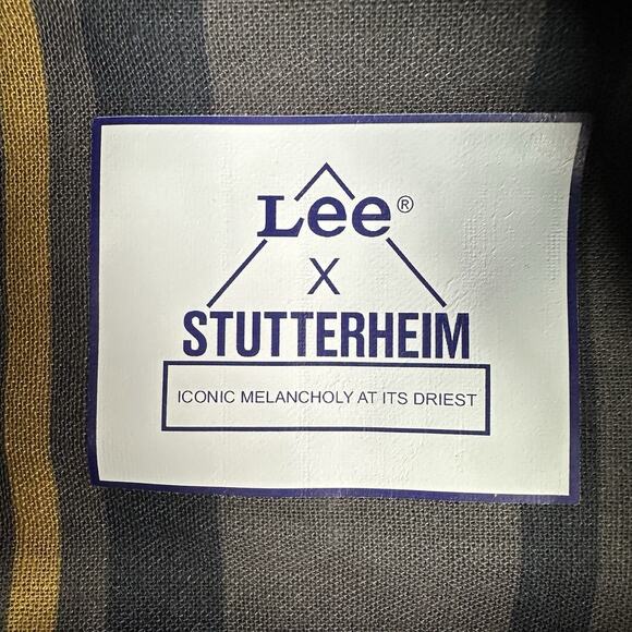 Lee X Stutterheim Stockholm Raincoat Hooded Navy Blue Men’s Size L Made Poland - Picture 6 of 14